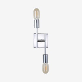 Turing 2-Light LED Wall Sconce Lamp - Chrome - Metal