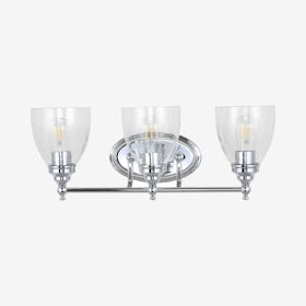 Marais 3-Light LED Wall Sconce Lamp - Chrome - Metal / Glass