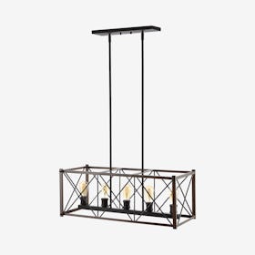Galax 5-Light Adjustable Farmhouse Industrial LED Dimmable Pendant Lamp - Oil Rubbed Bronze - Iron