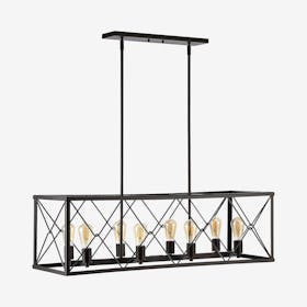 Galax 8-Light Adjustable Farmhouse Industrial LED Dimmable Pendant Lamp - Oil Rubbed Bronze - Iron