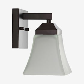 Staunton 1-Light Modern Cottage LED Vanity Light - Oil Rubbed Bronze - Iron / Glass
