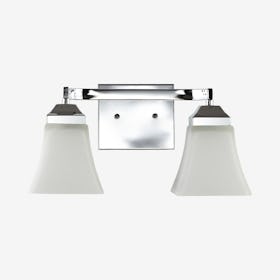 Staunton 2-Light Modern Cottage LED Vanity Light - Chrome - Iron / Glass