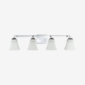 Staunton 4-Light Modern Cottage LED Vanity Light - Chrome - Iron / Glass