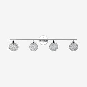 Maeve 4-Light Contemporary Glam LED Vanity Light - Chrome - Iron / Glass