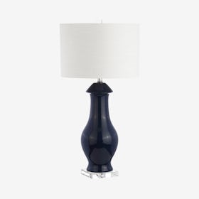 Liberty LED Table Lamp - Navy / Clear - Ceramic / Crystal
