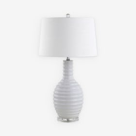 Dylan LED Table Lamp - White - Ceramic