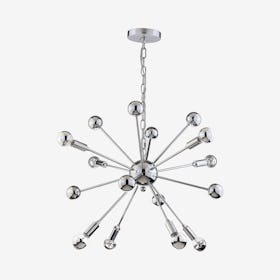 Glenn 8-Light Sputnik-Style LED Chandelier - Chrome - Metal