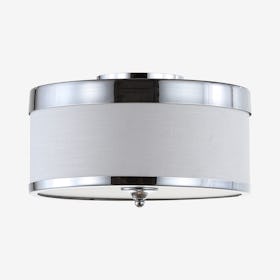 David LED Flush Mount Lamp - Chrome / White - Metal