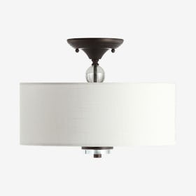Marc LED Semi-Flush Mount Lamp - Oil Rubbed Bronze / White - Metal / Crystal