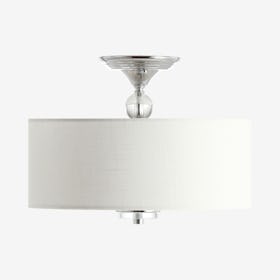 Marc LED Semi-Flush Mount Lamp - Chrome / White - Metal / Crystal
