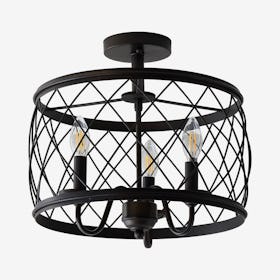 Eleanor 3-Light LED Semi-Flush Mount Ceiling Lamp - Oil Rubbed Bronze - Metal