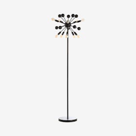 Orbit 10-Light Modern Sputnik LED Floor Lamp - Black - Metal