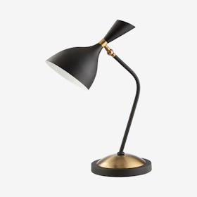 Albert Retro Mid-Century LED Table Lamp - Black / Brass Gold - Iron