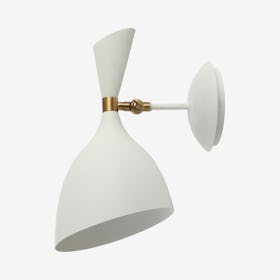 Josef Retro LED Wall Sconce Lamp - White / Brass Gold - Iron