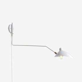 Frank Retro Swing LED Wall Sconce Lamp - White / Brass Gold - Iron