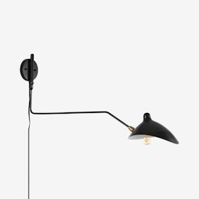 Frank Retro Swing LED Wall Sconce Lamp - Black / Brass Gold - Iron