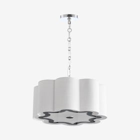 Coquille 4-Light Adjustable Scalloped Shade LED Pendant Lamp - Chrome / White - Metal