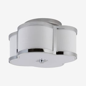 Quatrefoil Scalloped Shade Classic Glam LED Flush Mount Lamp - Chrome - Metal