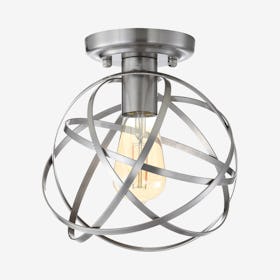 Alba Orb LED Flush Mount Lamp - Nickel - Metal