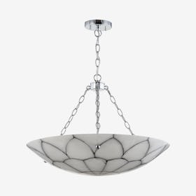 Bailey Adjustable LED Pendant Lamp - White / Chrome - Marble / Metal