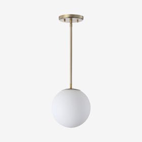 Bleecker Globe LED Pendant Lamp - White / Brass Gold - Metal / Glass