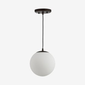 Bleecker Globe LED Pendant Lamp - White / Oil Rubbed Bronze - Metal / Glass