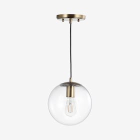 Bleecker Globe LED Pendant Lamp - Clear / Brass Gold - Metal / Glass