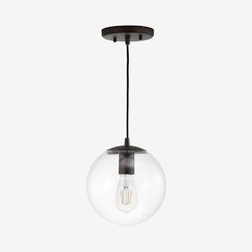 Bleecker Globe LED Pendant Lamp - Clear / Oil Rubbed Bronze - Metal / Glass