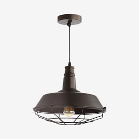 Farmhouse Adjustable Industrial LED Pendant Lamp - Oil Rubbed Bronze - Metal