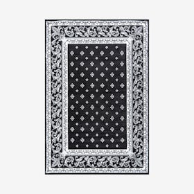 Acanthus French Border Area Rug - Black / Gray