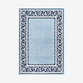 Acanthus French Border Area Rug - Blue / Navy