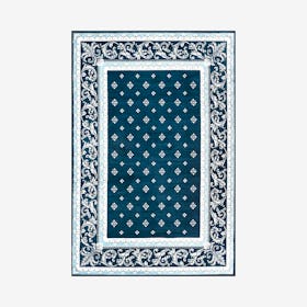 Acanthus French Border Area Rug - Navy / Blue