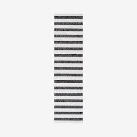 Aveiro Wide Stripe Indoor / Outdoor Runner Rug  - Black / Cream