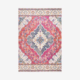 FLAIR  Medallion Area Rug - Fuchsia / White