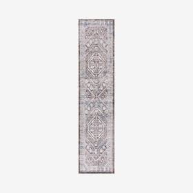 Boho Cottage Medallion Runner Rug -  Brown / Ivory