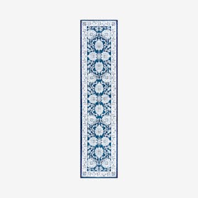 Cherie French Cottage Runner Rug - Navy / Ivory