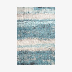 Abstract Area Rug - Cream / Turquoise