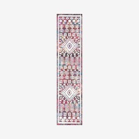 Dhiya Distressed Kilim Runner Rug - Multicolored