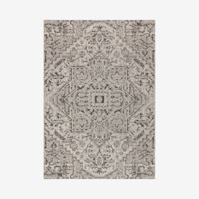 Estrella Textured Weave Indoor / Outdoor Area Rug - Black  /  Gray