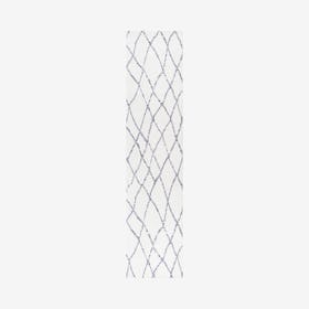 Illi Moroccan Diamond Trellis Runner Rug - Ivory / Gray