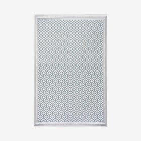 Marvao Diamond Trellis Indoor / Outdoor Area Rug - Teal / Gray