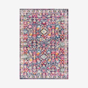 Persian Floral Area Rug - Multicolored / Purple