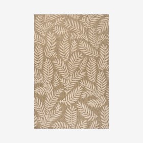 Nevis Palm Frond Indoor / Outdoor Area Rug - Brown / Beige