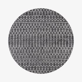Ourika Moroccan  Textured Weave Indoor / Outdoor Area Rug - Black / Gray