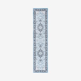 Palmette Persian Floral Runner Rug - Navy / Blue
