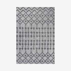 Peralta Moroccan Diamond Indoor / Outdoor Area Rug - Dark Gray