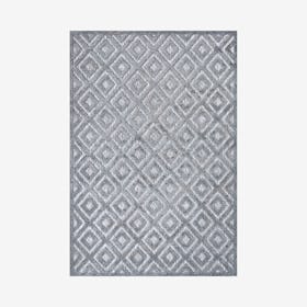 Portmany Diamond Trellis Indoor / Outdoor Area Rug - Dark Gray