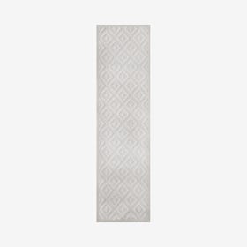 Portmany Diamond Trellis Indoor / Outdoor Runner Rug - Ivory