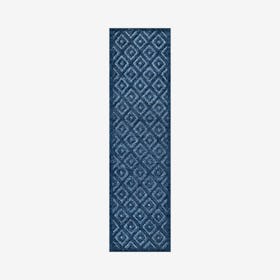 Portmany Diamond Trellis Indoor / Outdoor Runner Rug - Navy