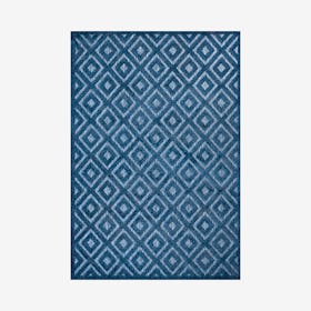 Portmany Diamond Trellis Indoor / Outdoor Area Rug - Navy